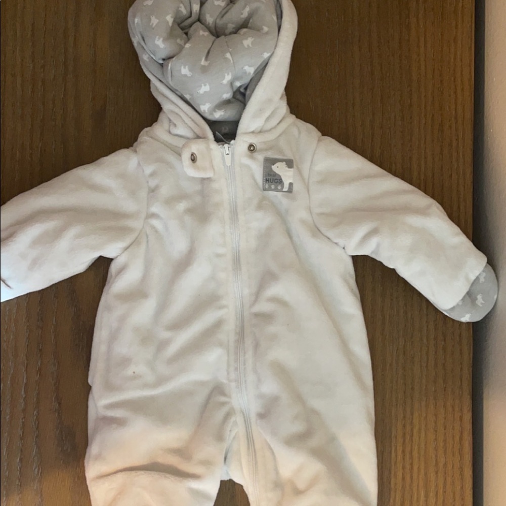 White Polar Bear 0-3mth Snowsuit